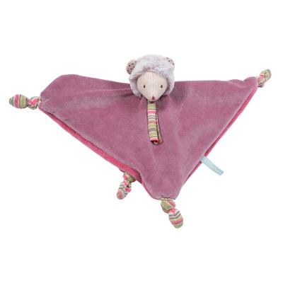 Doudou souris parme carré Les pachats 