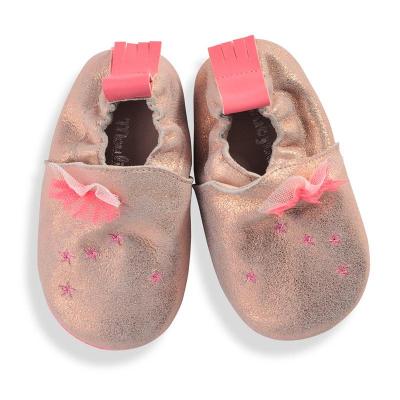 Chaussons cuir rose Les Tartempois 