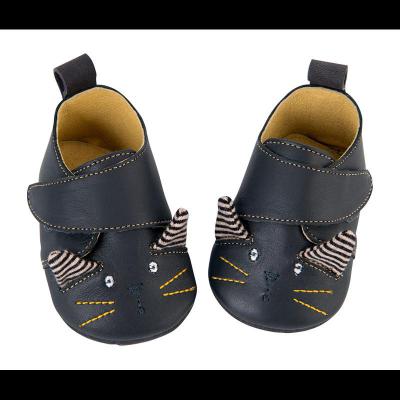 Chaussons cuirs noirs Les Moustaches