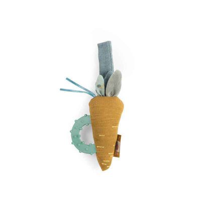 Hochet anneau de dentition carotte Trois petits lapins