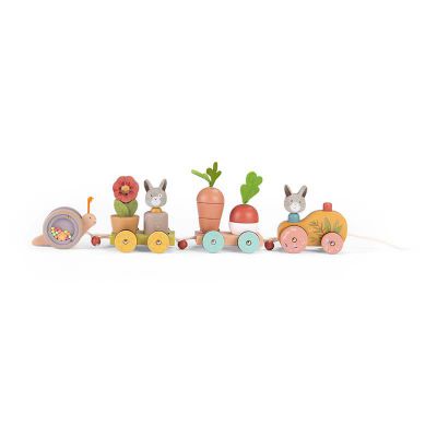Grand train d'activités à tirer - Trois petits lapins