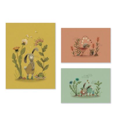 Set de 3 affiches Trois petits lapins