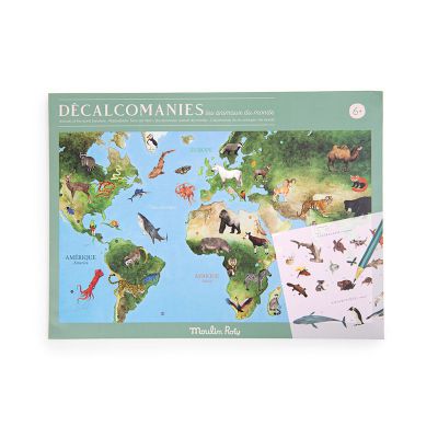 Mappemonde avec décalcomanies Tout autour du Monde 