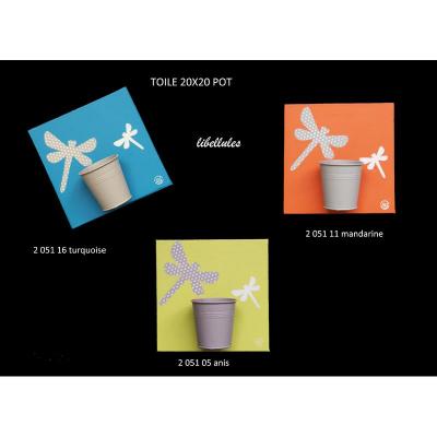 Toile magnétique libellule anis pot