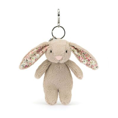 Lapin beige fleurie - Porte-clé