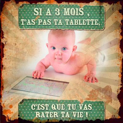Plaque en métal Tablette