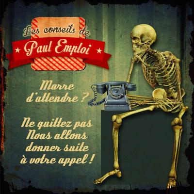 Plaque en métal Squelette