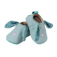 Chaussons cuirs lapin bleu Les Jolis trop beaux 