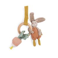 Hochet anneau bois lapin Trois petits lapins 