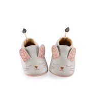 Chaussons cuir lapin gris Après la pluie 12/18 m 