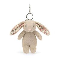 Lapin beige fleurie - Porte-clé 